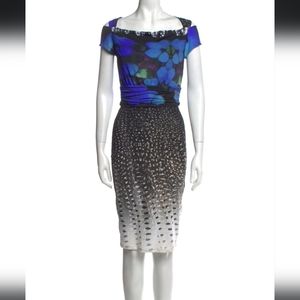 Roberto Cavalli Mixed Print Dress IT 38 US 2 Bodycon Made in Italy